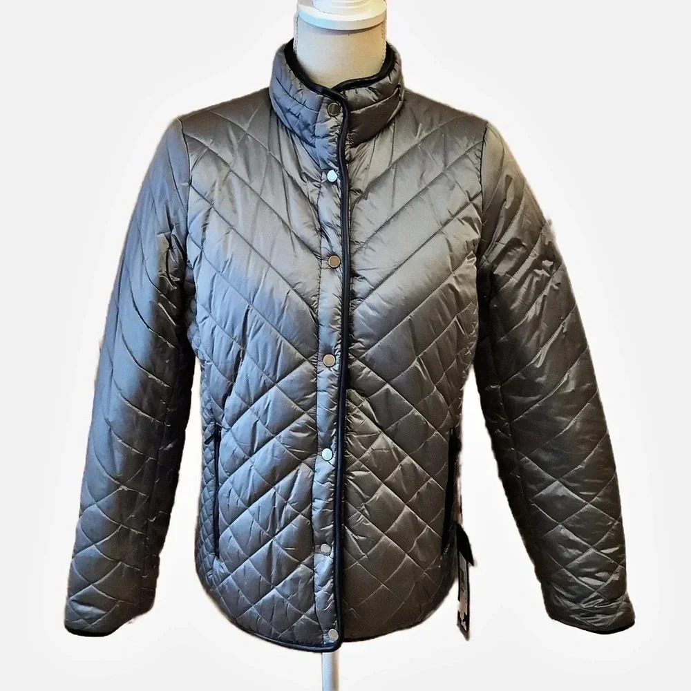 RENUAR Liquid Black/Metallic Reversible Puffer Jacket Size M